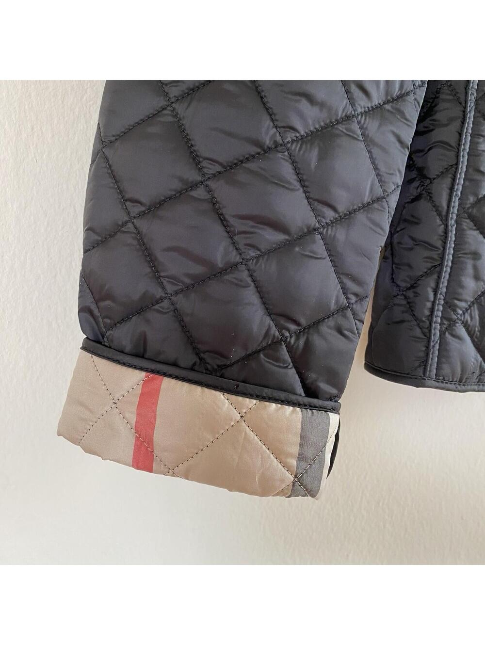 Authentic Burberry Brit Black Quilted Nova Check Jacket SZ S - Picture 5 of 9